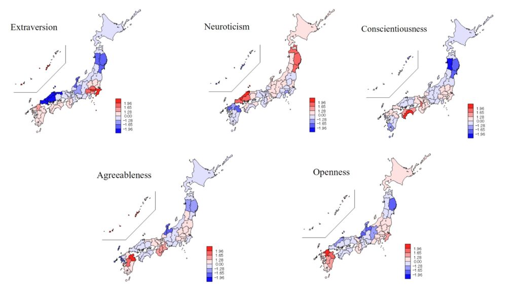 bigfive Japan prefectures、県民の性格