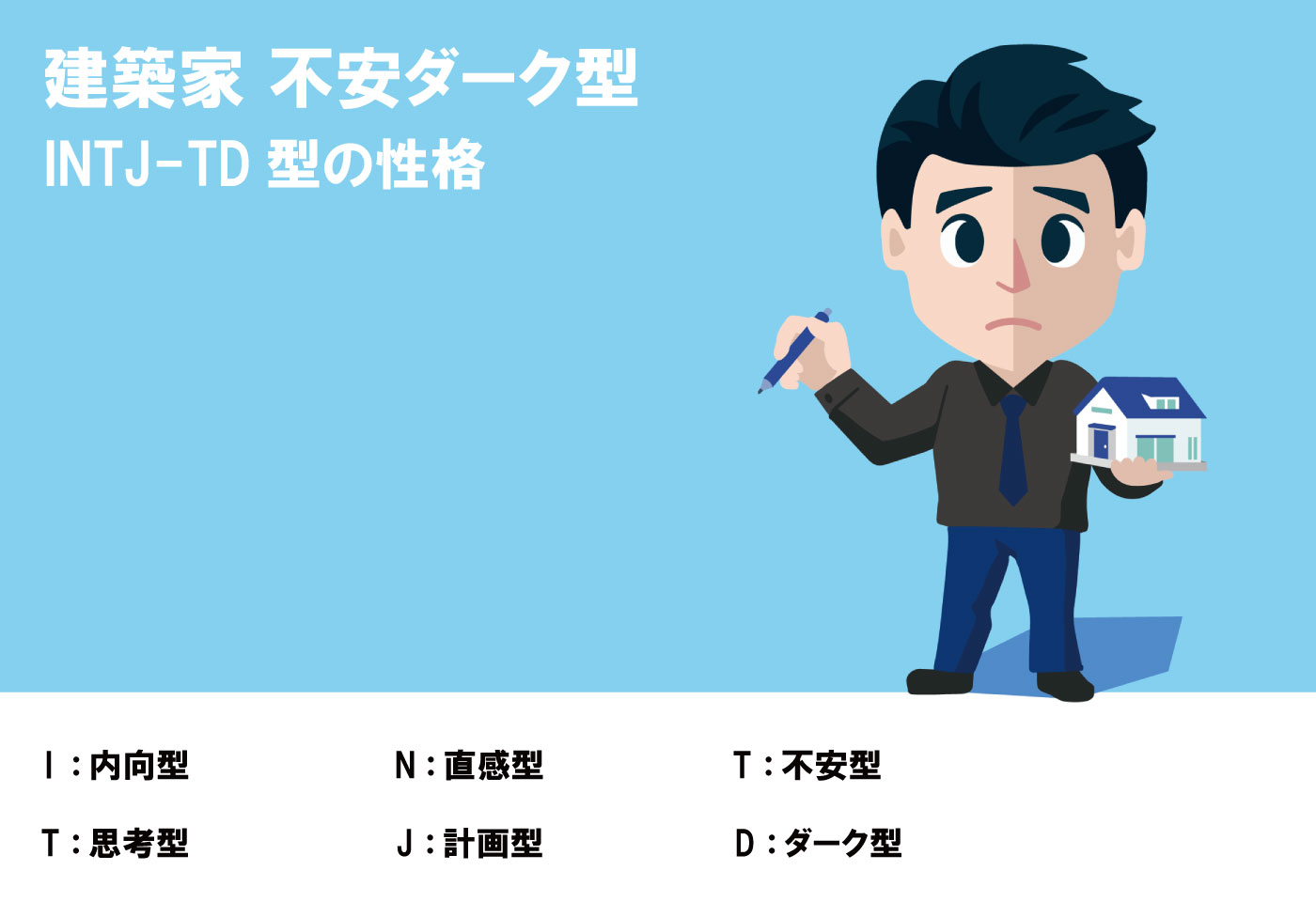 INTJ-TD(建築家・不安ダーク)の恋愛や仕事など解説 | サンブレイズ INTJ-TD(建築家・不安ダーク)の恋愛や仕事など解説 | サンブレイズ